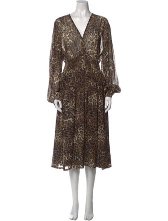 Nili Lotan Silk Midi Length Dress