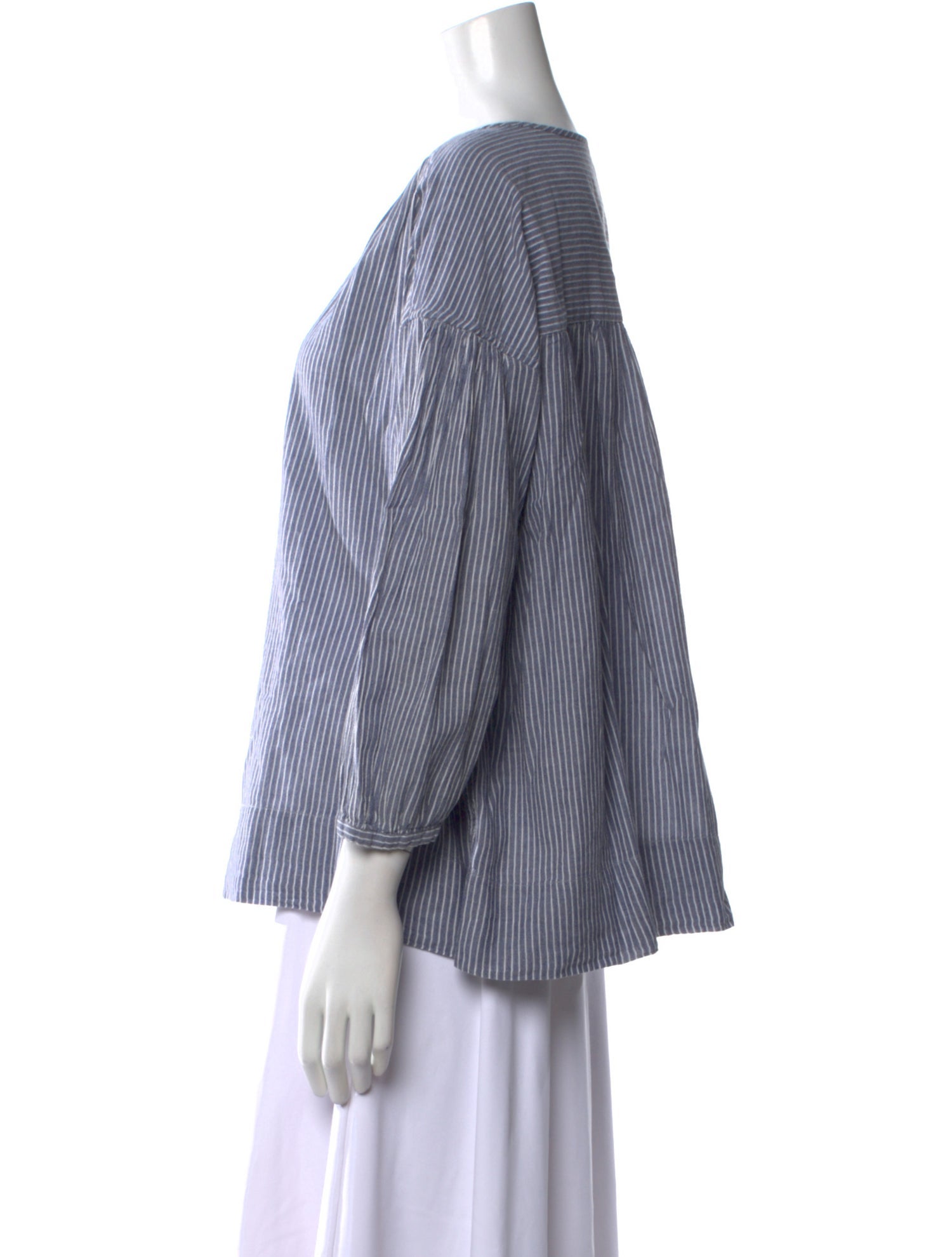 Nili Lotan Striped V-Neck Blouse