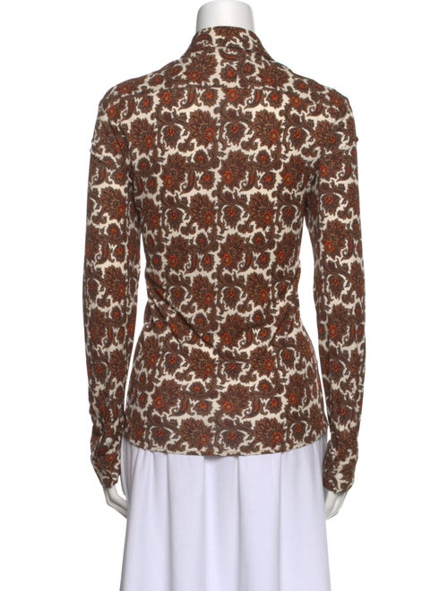 Nili Lotan Printed Long Sleeve Button-Up Top