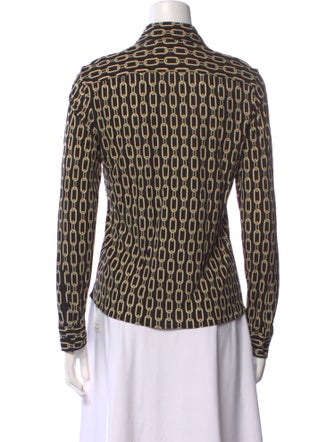 Nili Lotan Printed Long Sleeve Button-Up Top