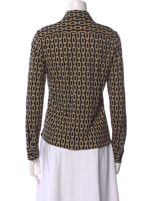 Nili Lotan Printed Long Sleeve Button-Up Top