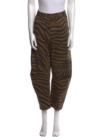 Nili Lotan Animal Print Wide Leg Pants