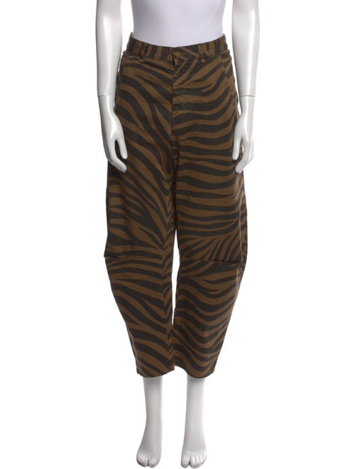 Nili Lotan Animal Print Wide Leg Pants