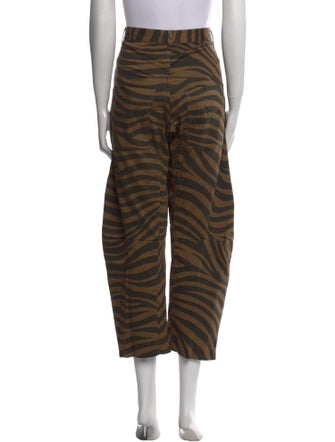 Nili Lotan Animal Print Wide Leg Pants