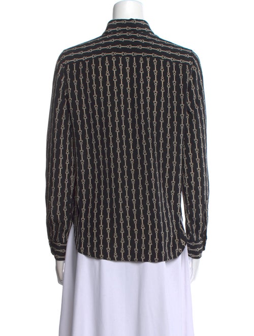 Nili Lotan Silk Striped Button-Up Top