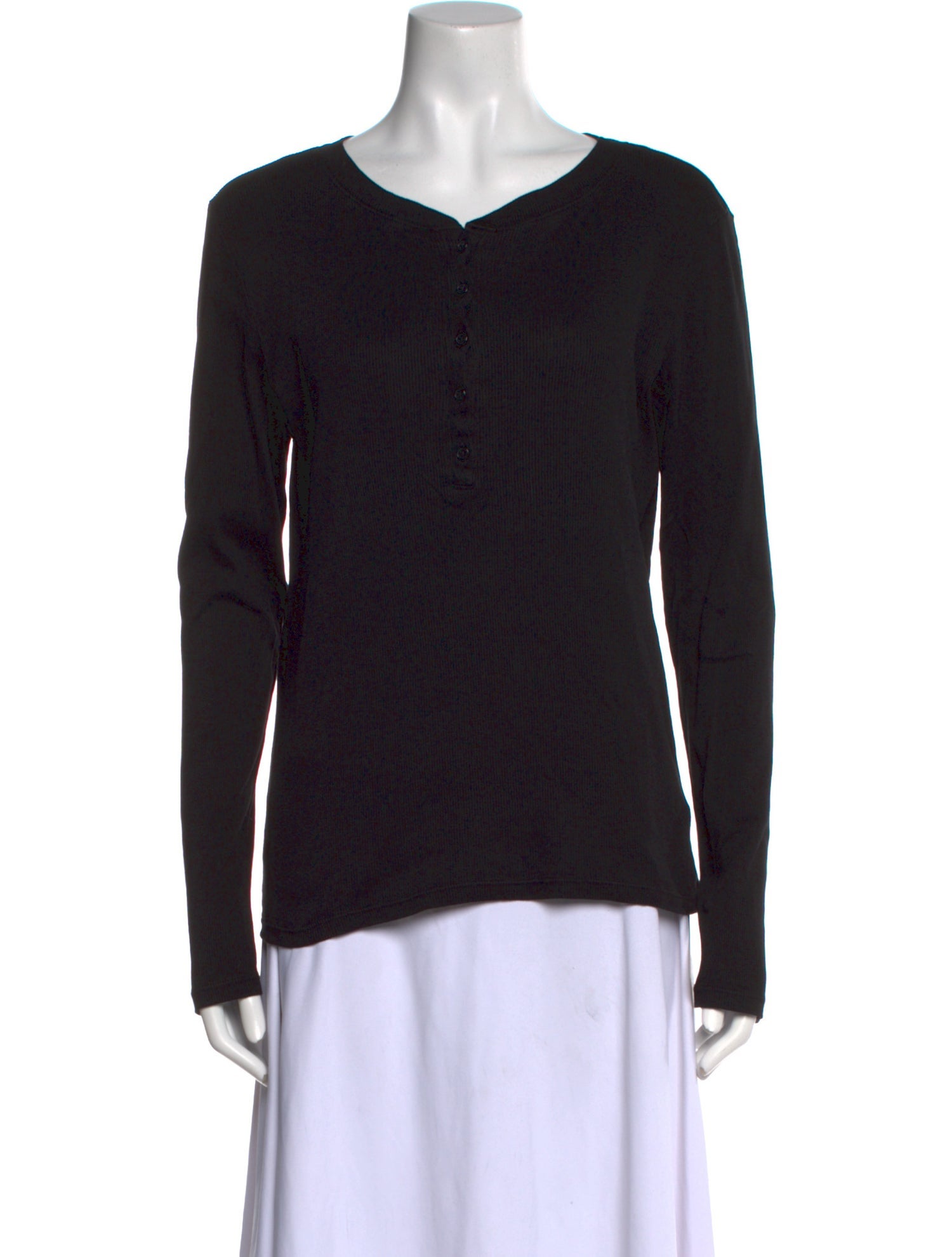 Nili Lotan V-Neck Long Sleeve Top