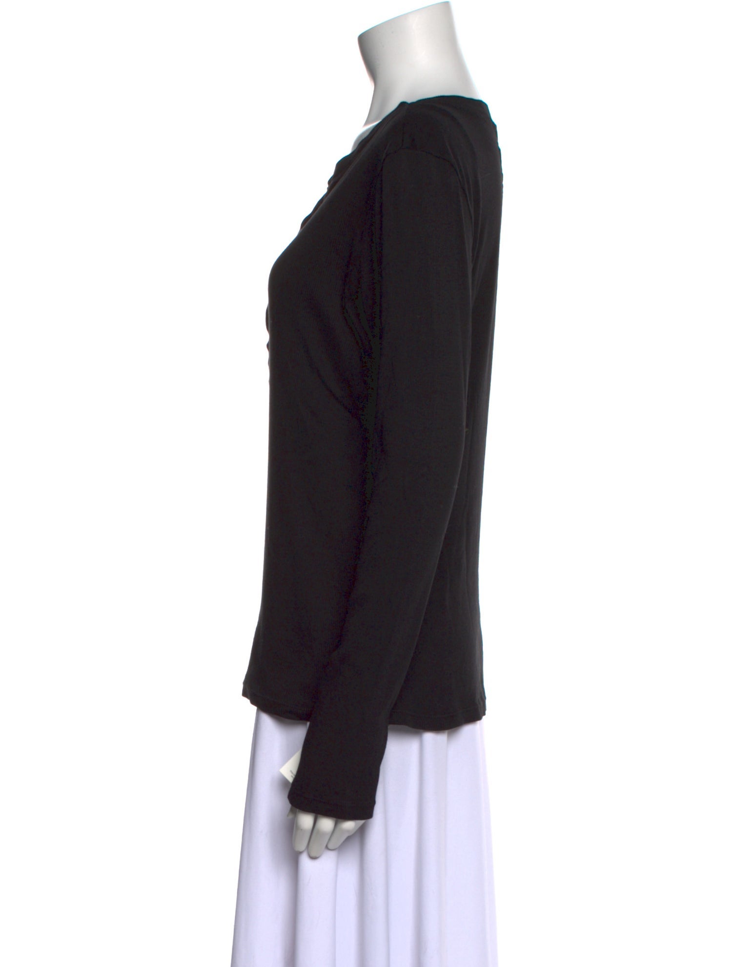 Nili Lotan V-Neck Long Sleeve Top