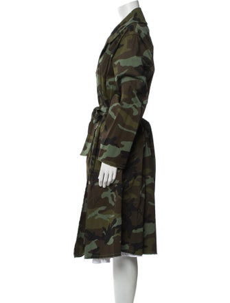 Nili Lotan Camouflage Print Trench Coat