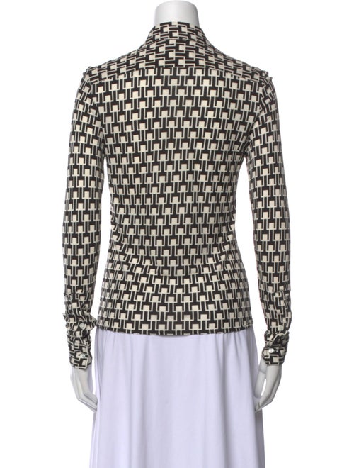 Nili Lotan Printed Long Sleeve Button-Up Top