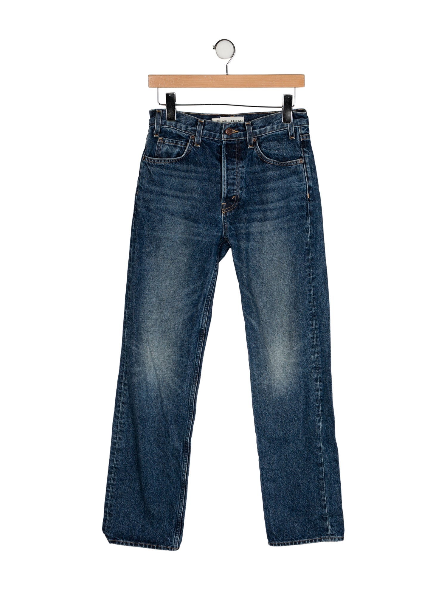 Nili Lotan Mid-Rise Straight Leg Jeans
