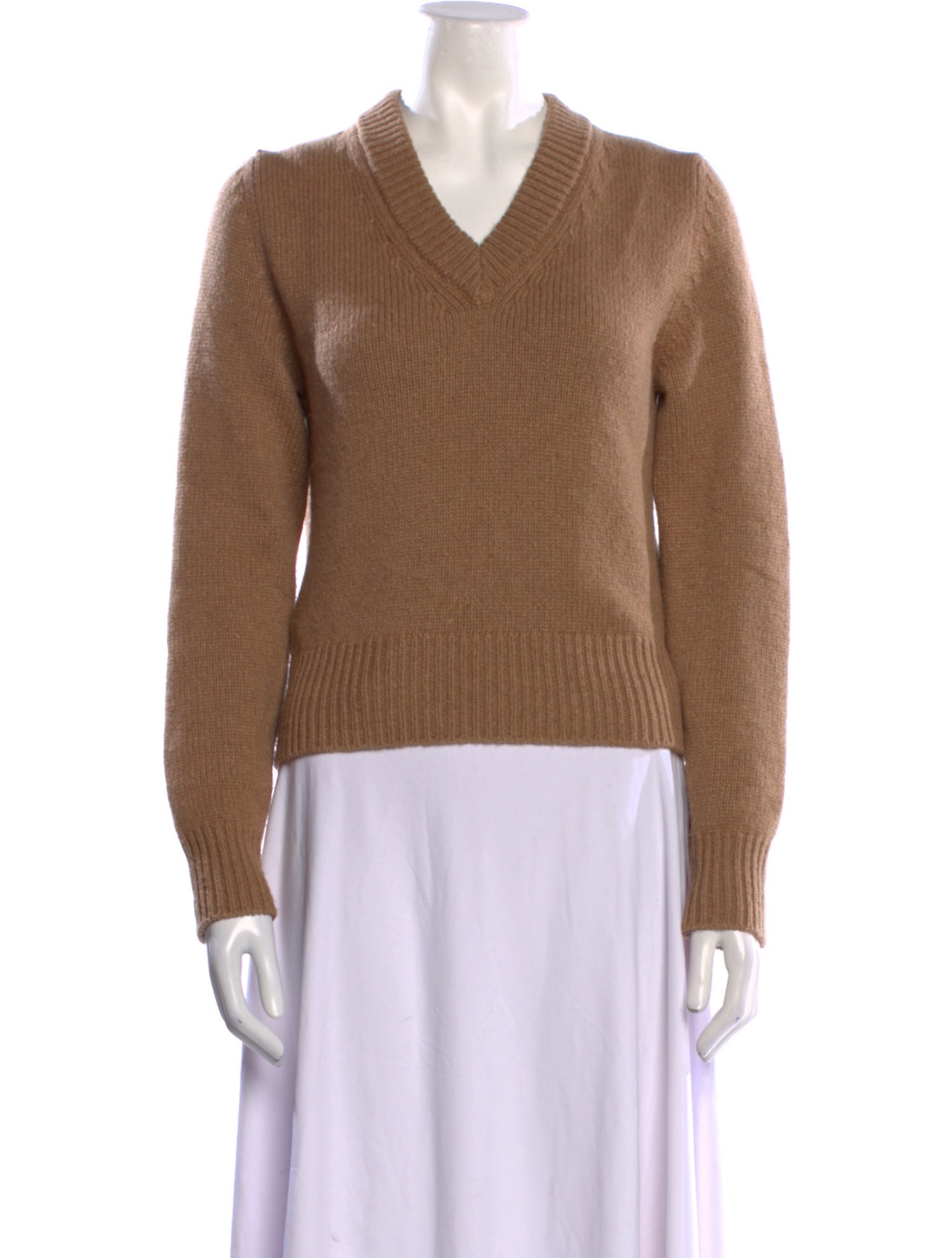 Nili Lotan Camel Hair V-Neck Sweater