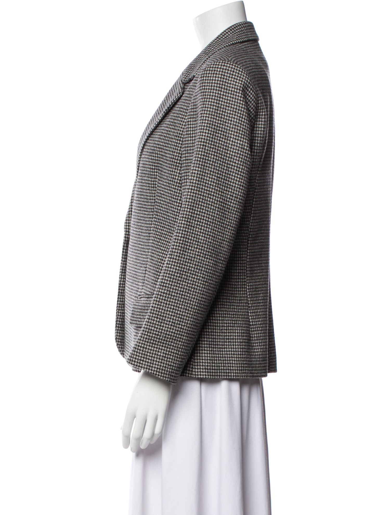 Nili Lotan Wool Houndstooth Print Blazer