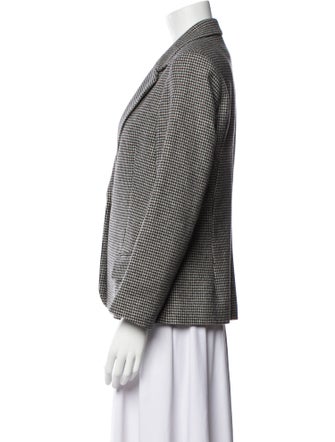 Nili Lotan Wool Houndstooth Print Blazer