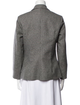 Nili Lotan Wool Houndstooth Print Blazer