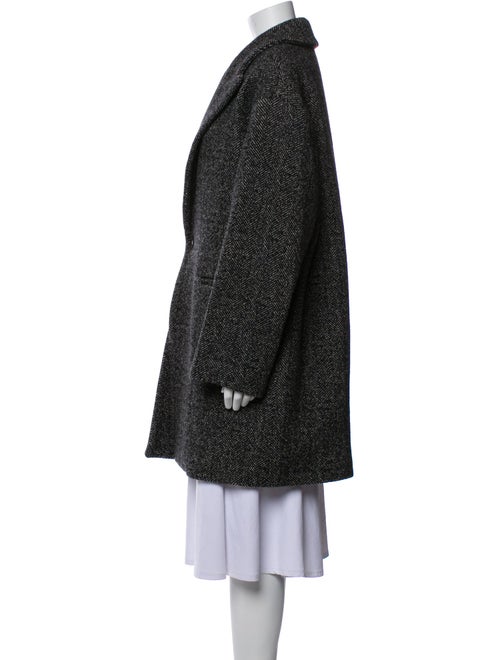 Nili Lotan Virgin Wool Tweed Pattern Faux Fur Coat