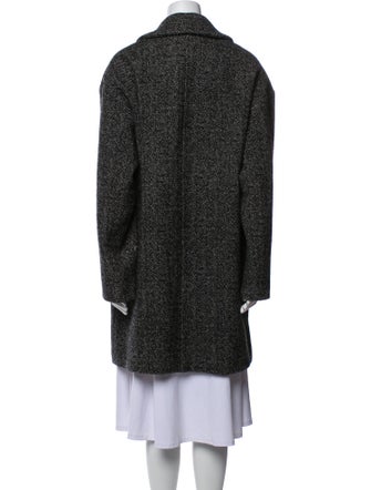 Nili Lotan Virgin Wool Tweed Pattern Faux Fur Coat