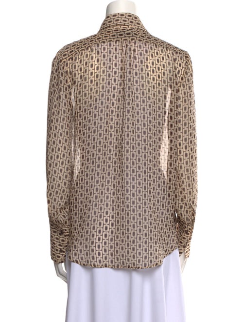 Nili Lotan Silk Printed Button-Up Top