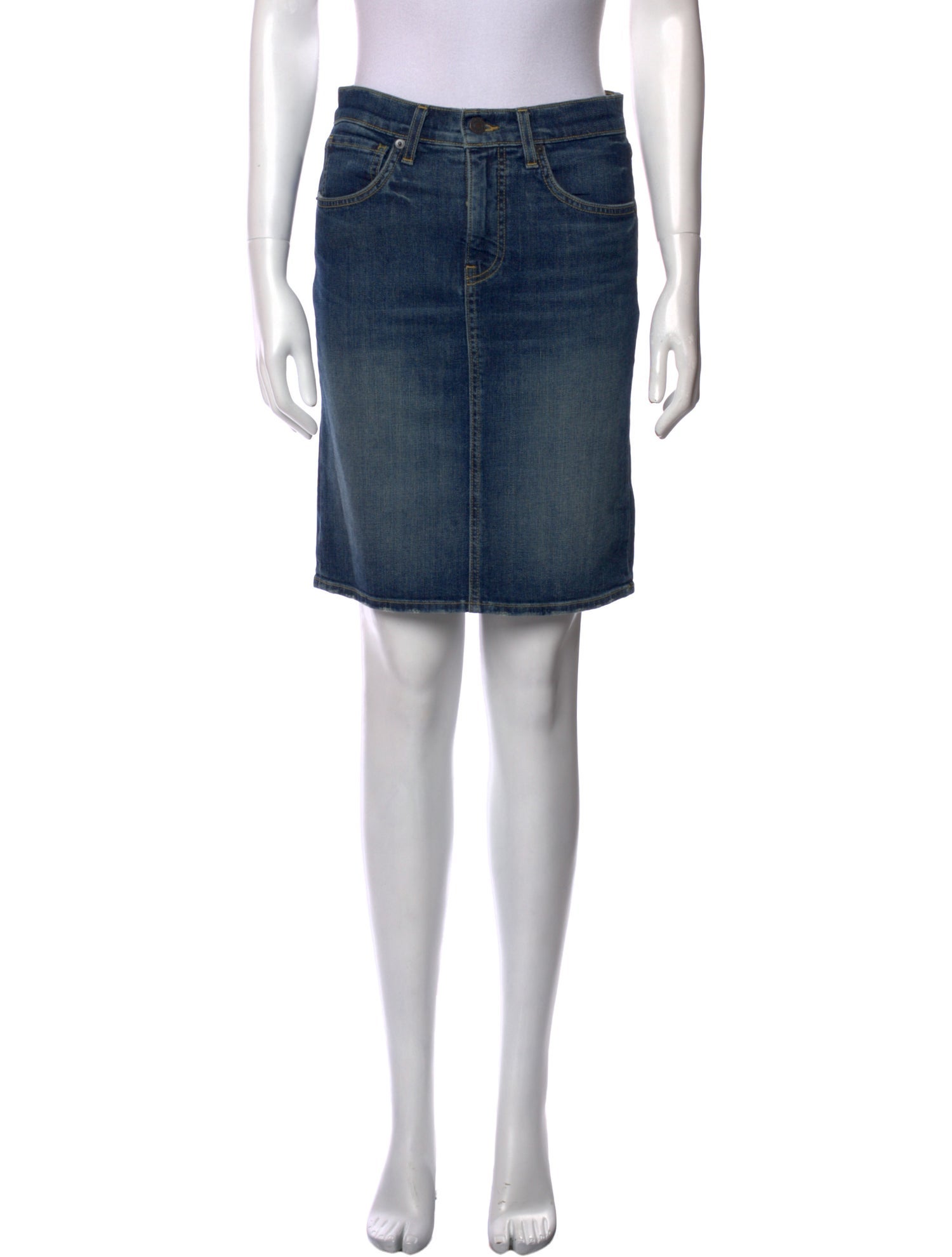 Nili Lotan Distressed Accents Knee-Length Skirt