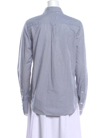 Nili Lotan Striped Long Sleeve Button-Up Top