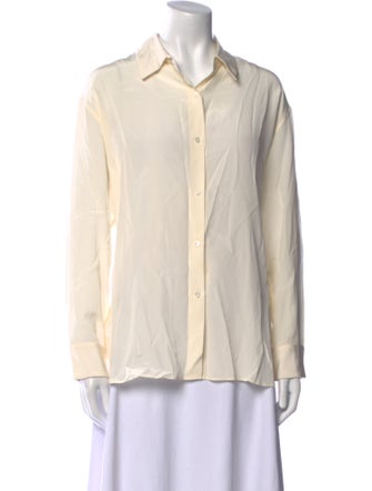 Nili Lotan Silk Long Sleeve Button-Up Top
