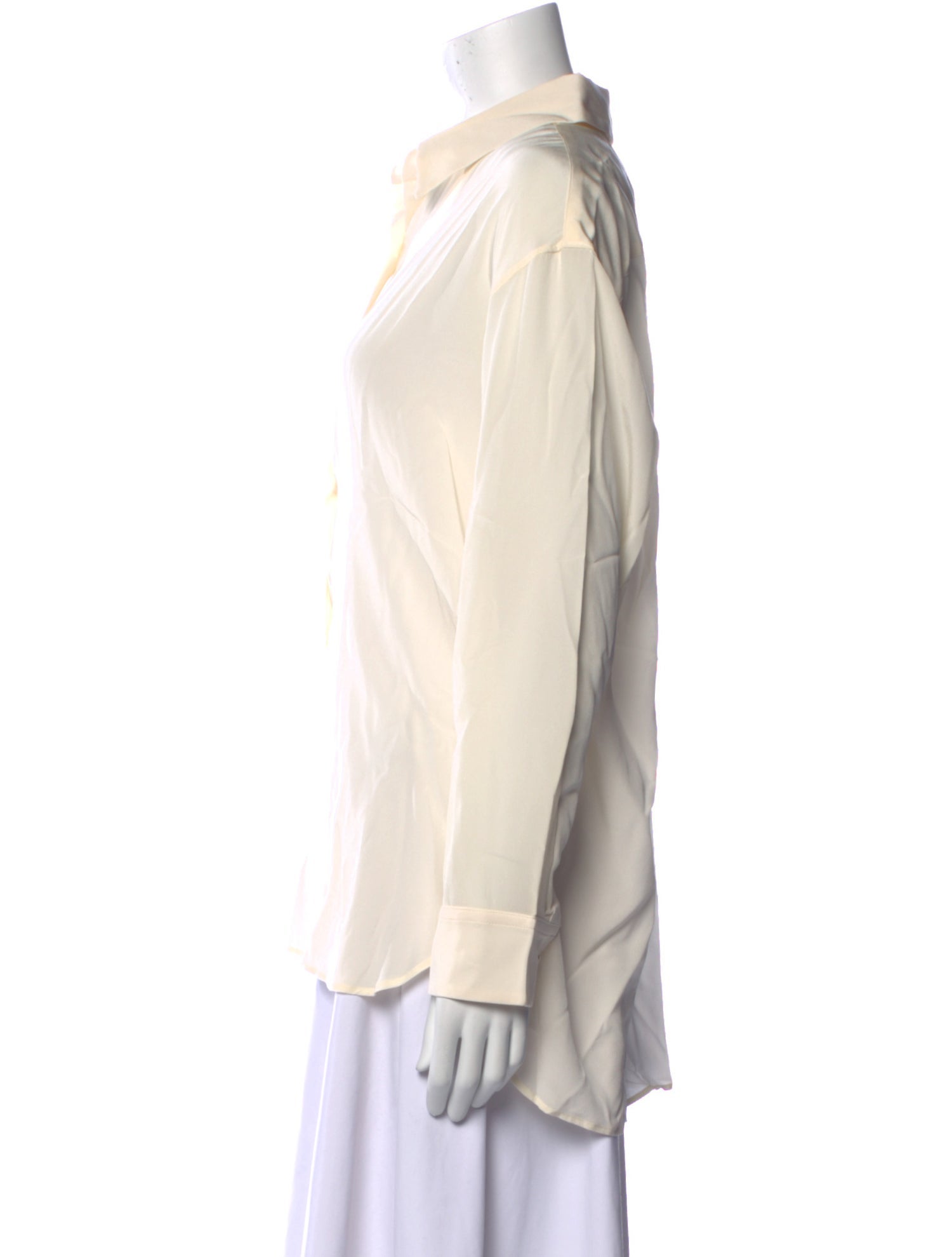 Nili Lotan Silk Long Sleeve Button-Up Top