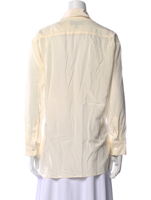 Nili Lotan Silk Long Sleeve Button-Up Top