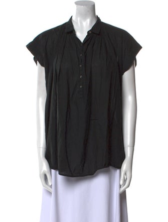 Nili Lotan Short Sleeve Button-Up Top