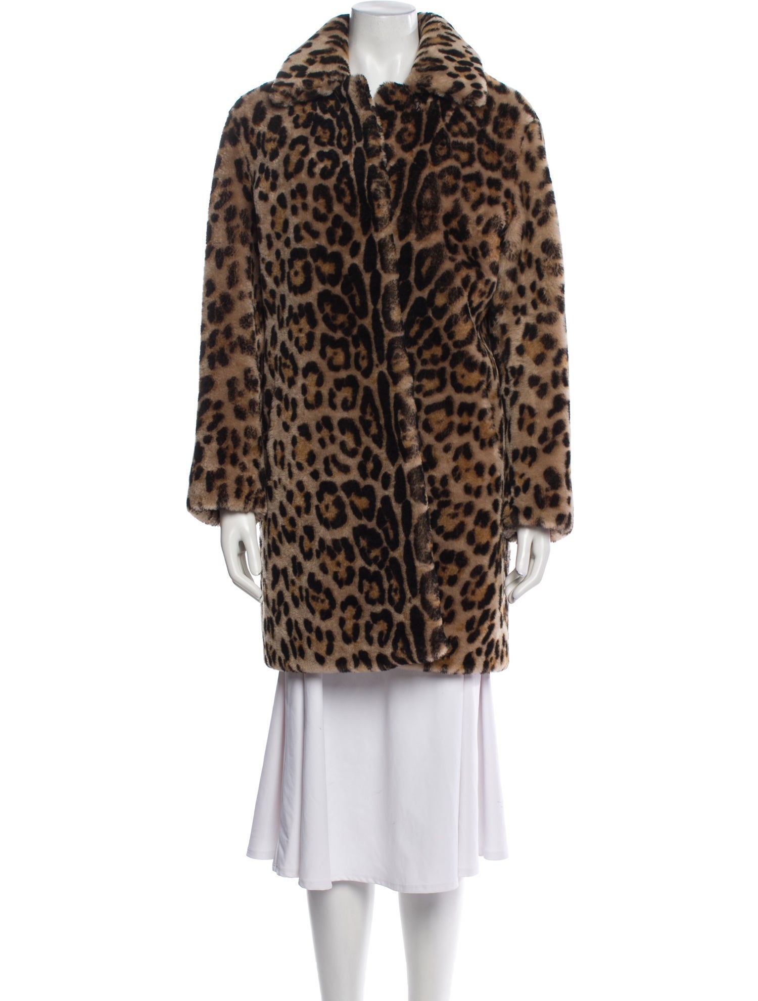 Nili Lotan Silk Animal Print Fur Coat