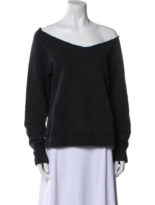 Nili Lotan Off-The-Shoulder Long Sleeve Sweatshirt