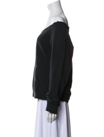 Nili Lotan Off-The-Shoulder Long Sleeve Sweatshirt