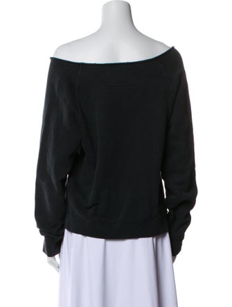 Nili Lotan Off-The-Shoulder Long Sleeve Sweatshirt