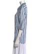 Nili Lotan Striped Three-Quarter Sleeve Button-Up Top