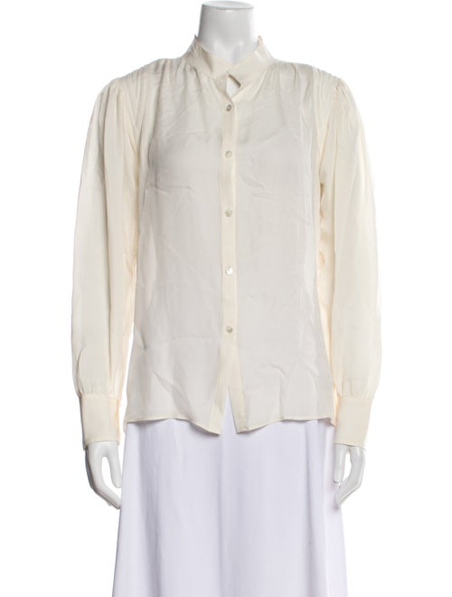 Nili Lotan Silk Long Sleeve Button-Up Top