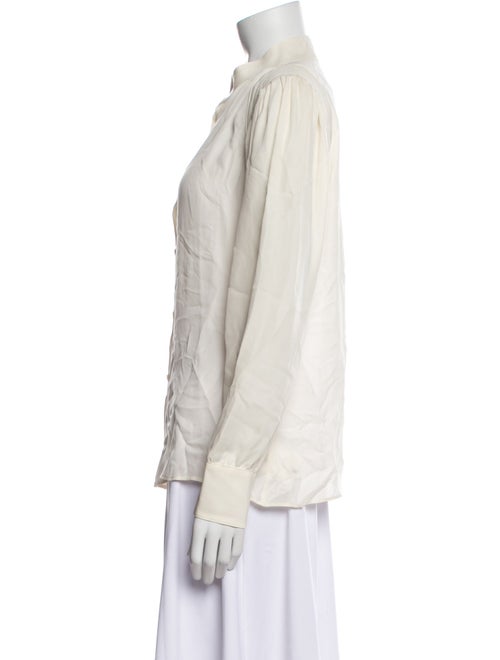 Nili Lotan Silk Long Sleeve Button-Up Top