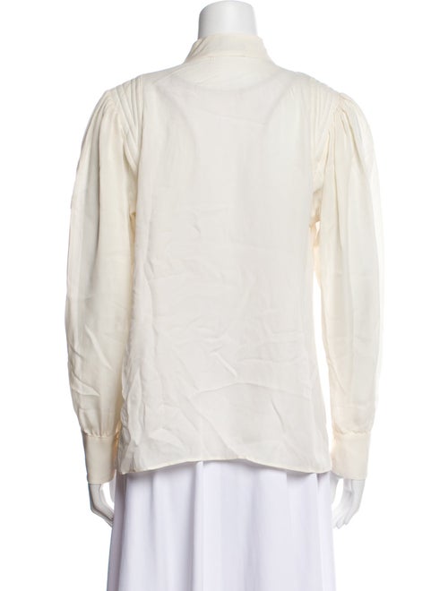 Nili Lotan Silk Long Sleeve Button-Up Top