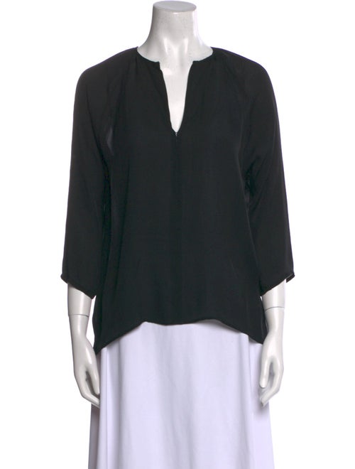 Nili Lotan V-Neck Three-Quarter Sleeve Blouse