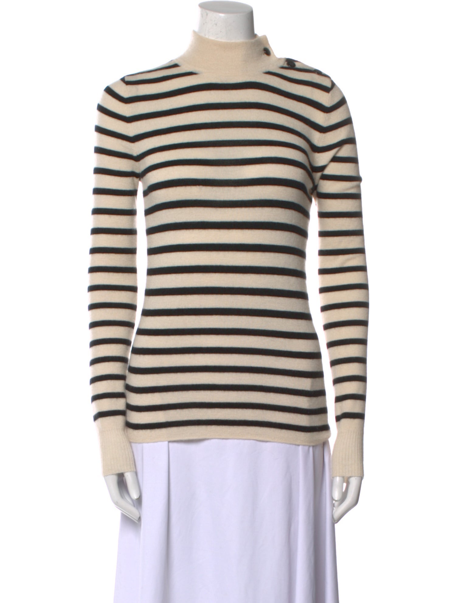 Nili Lotan Striped Mock Neck Sweater