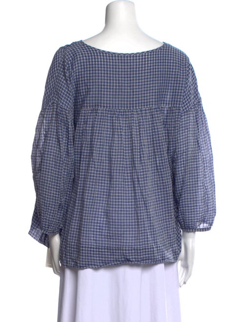 Nili Lotan Plaid Print V-Neck Blouse