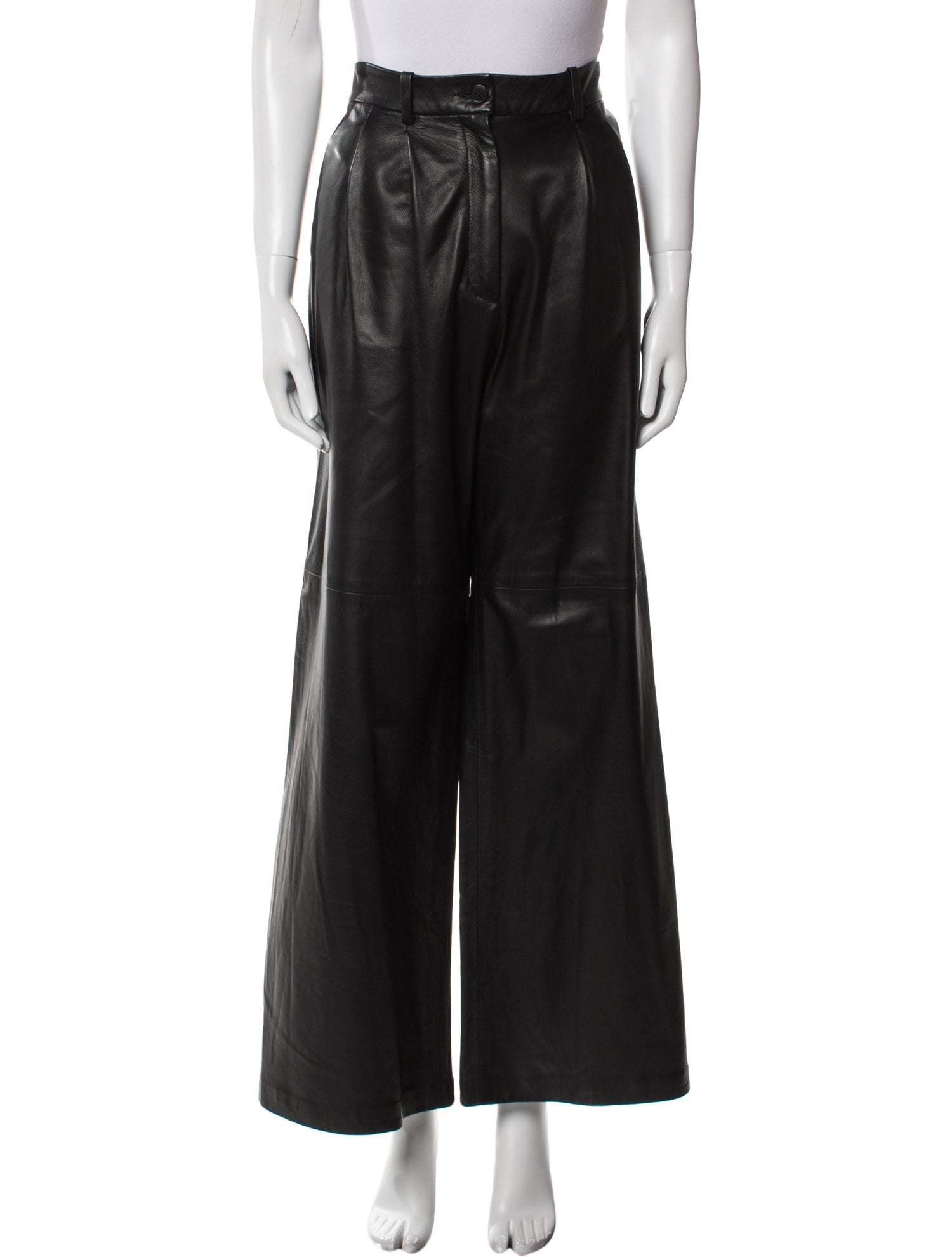 Nili Lotan Lambskin Wide Leg Pants