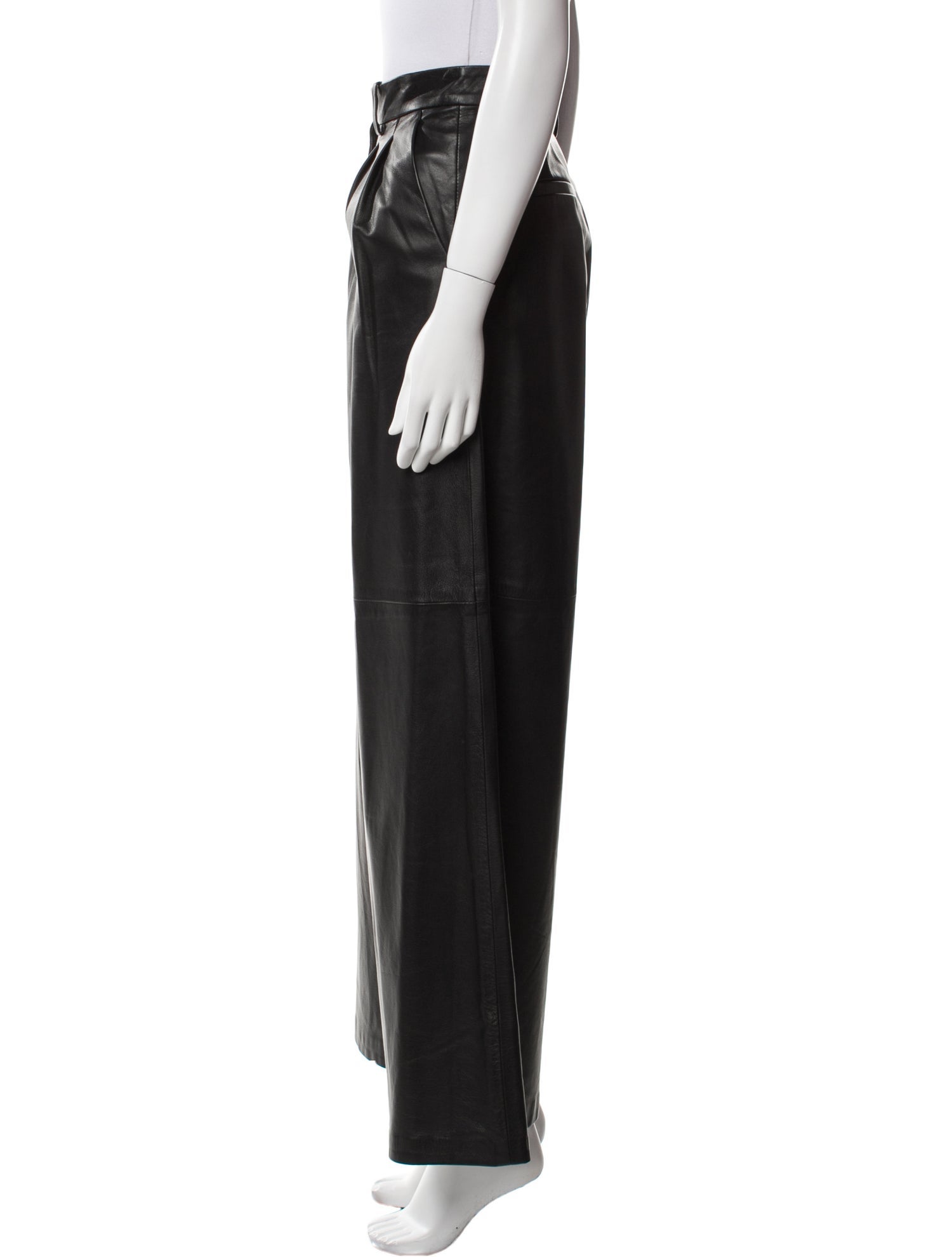 Nili Lotan Lambskin Wide Leg Pants