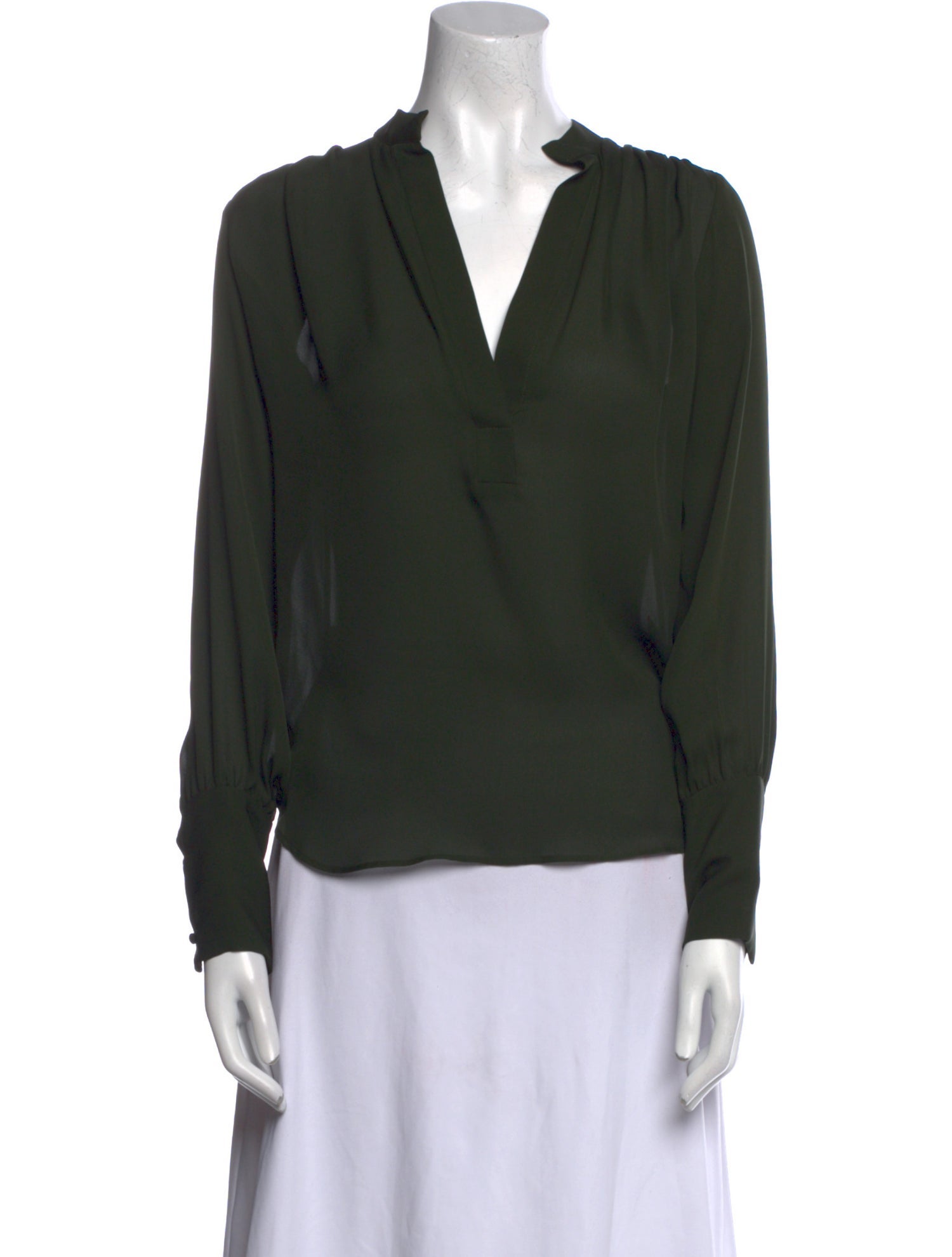 Nili Lotan Silk V-Neck Blouse