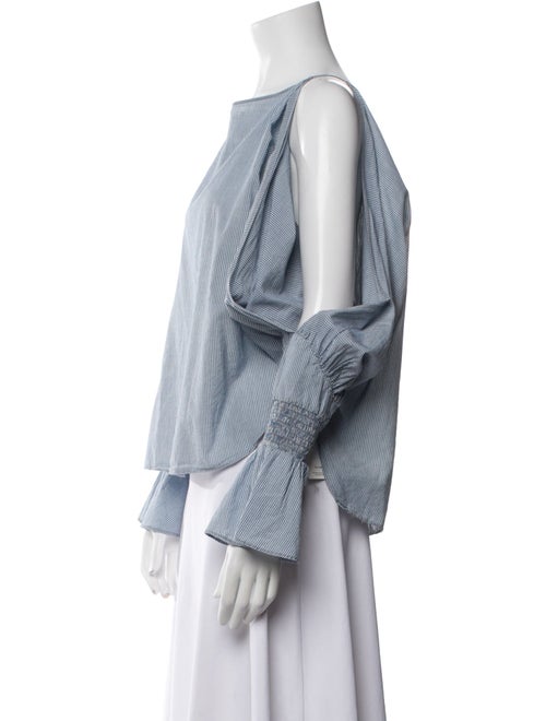 Nili Lotan Striped Bateau Neckline Blouse