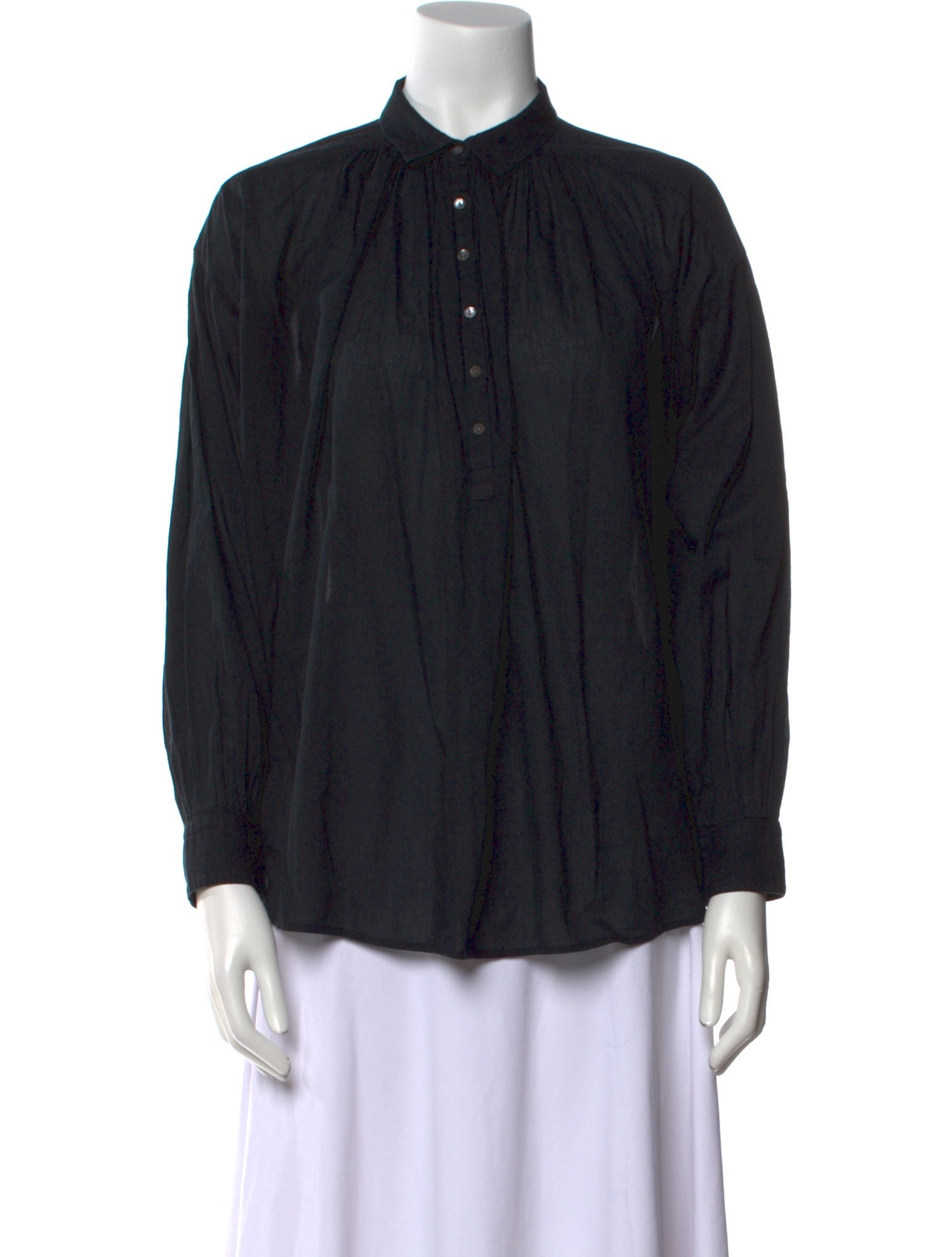 Nili Lotan Mock Neck Long Sleeve Polo