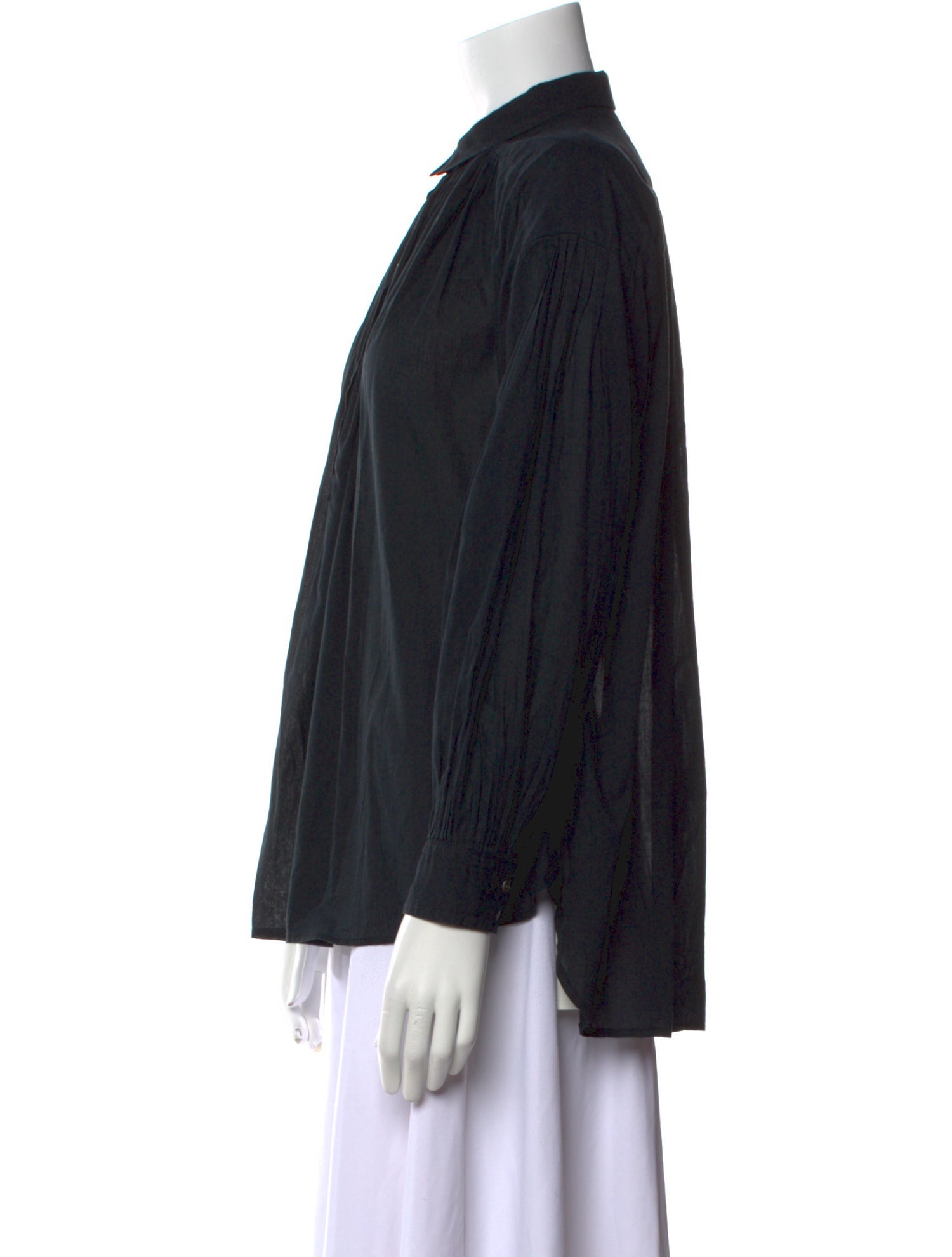 Nili Lotan Mock Neck Long Sleeve Polo