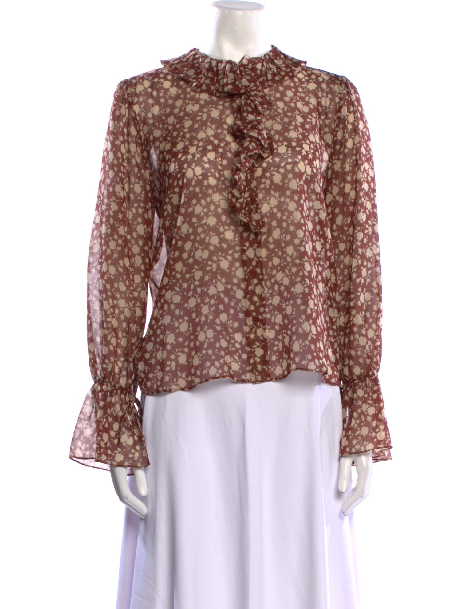 Nili Lotan Silk Floral Print Blouse