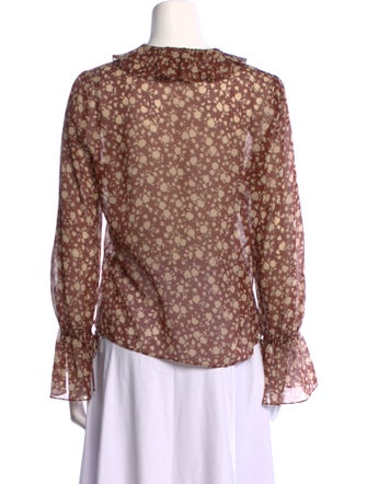 Nili Lotan Silk Floral Print Blouse