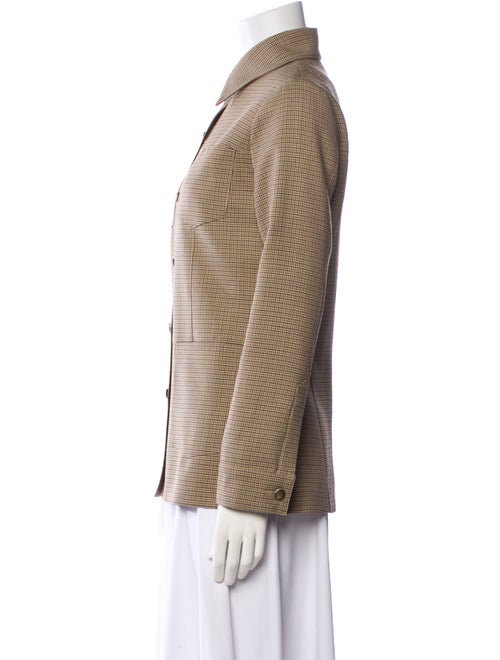 Nili Lotan Virgin Wool Plaid Print Jacket