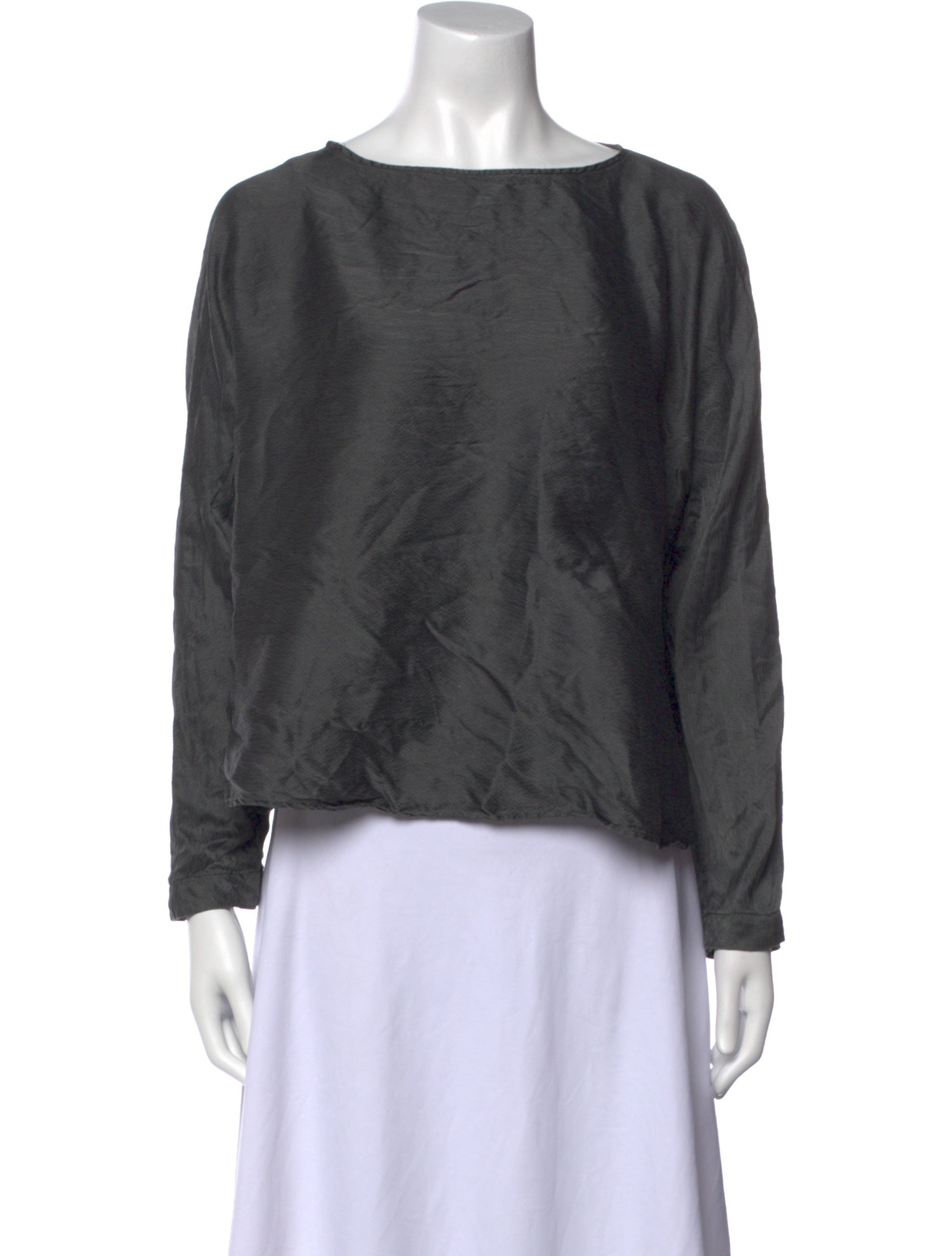 Nili Lotan Silk Bateau Neckline Blouse