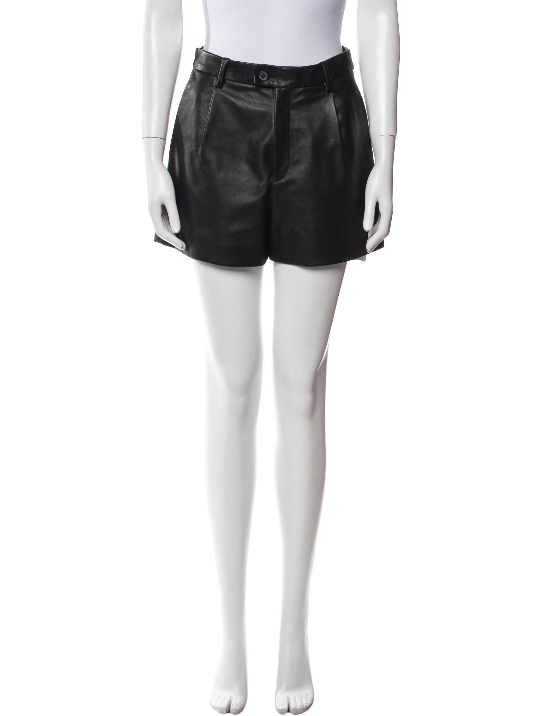 Nili Lotan Lamb Leather Mini Shorts