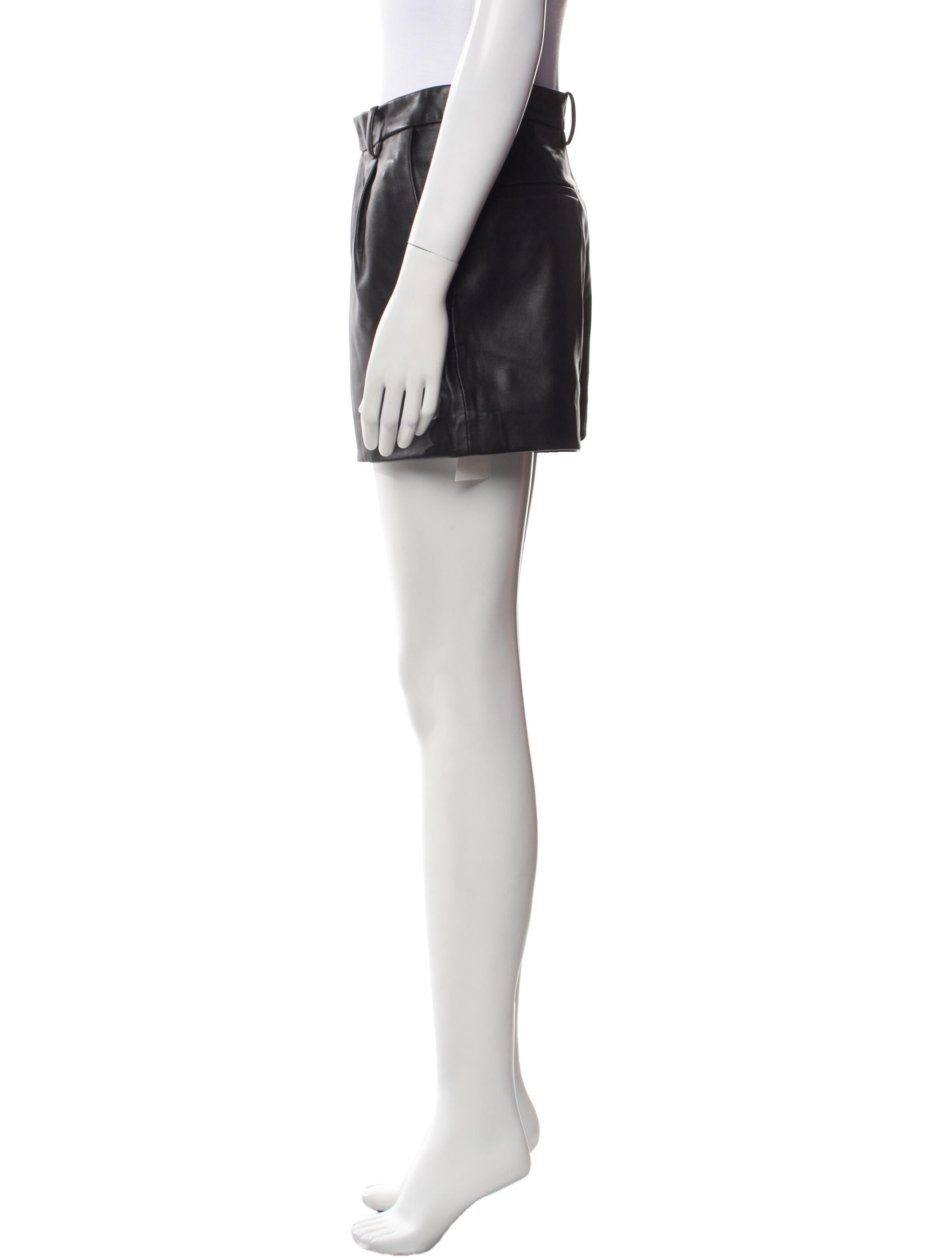Nili Lotan Lamb Leather Mini Shorts